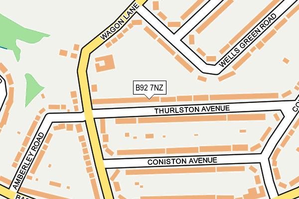 B92 7NZ map - OS OpenMap – Local (Ordnance Survey)
