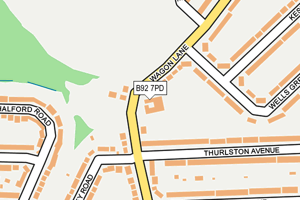 B92 7PD map - OS OpenMap – Local (Ordnance Survey)