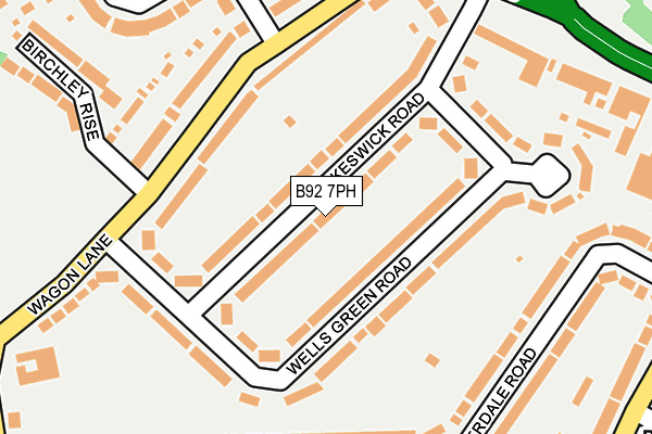 B92 7PH map - OS OpenMap – Local (Ordnance Survey)