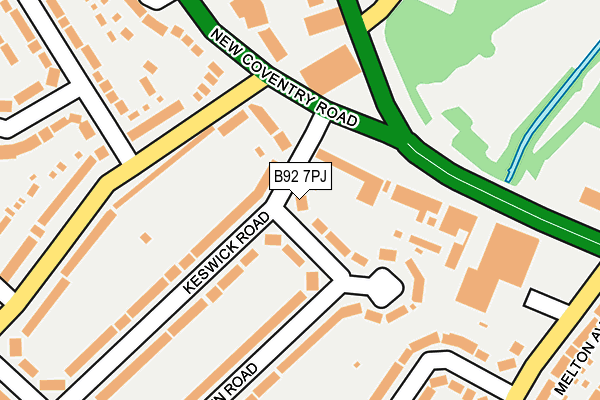 B92 7PJ map - OS OpenMap – Local (Ordnance Survey)
