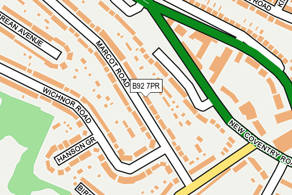 B92 7PR map - OS OpenMap – Local (Ordnance Survey)