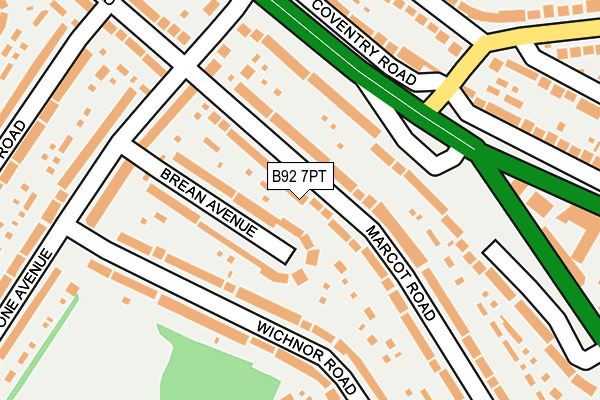 B92 7PT map - OS OpenMap – Local (Ordnance Survey)