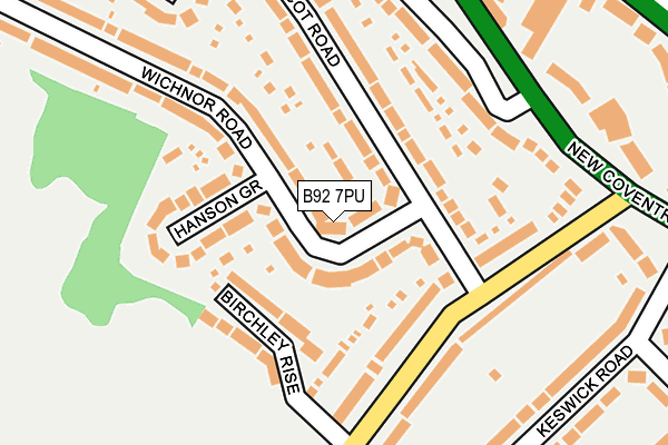 B92 7PU map - OS OpenMap – Local (Ordnance Survey)