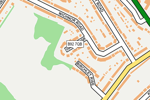 B92 7QB map - OS OpenMap – Local (Ordnance Survey)