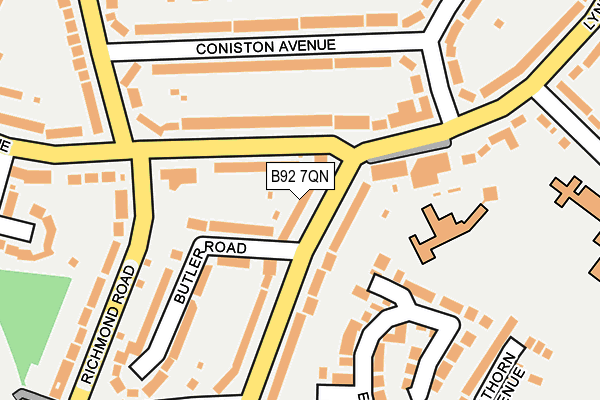 B92 7QN map - OS OpenMap – Local (Ordnance Survey)
