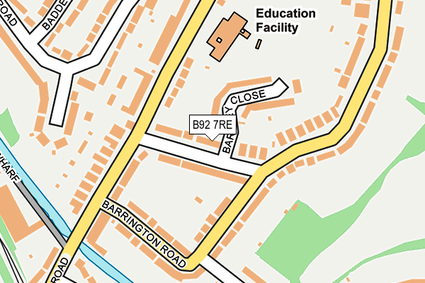 B92 7RE map - OS OpenMap – Local (Ordnance Survey)