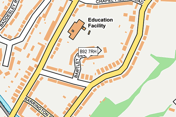 B92 7RH map - OS OpenMap – Local (Ordnance Survey)