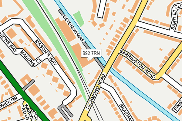 B92 7RN map - OS OpenMap – Local (Ordnance Survey)