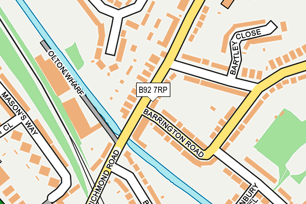 B92 7RP map - OS OpenMap – Local (Ordnance Survey)