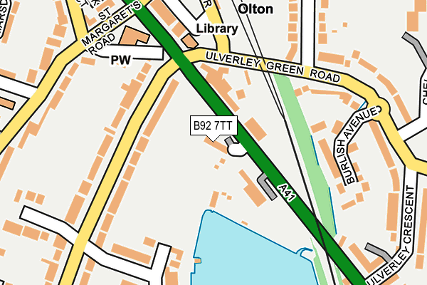 B92 7TT map - OS OpenMap – Local (Ordnance Survey)