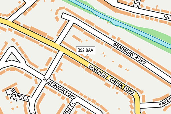 B92 8AA map - OS OpenMap – Local (Ordnance Survey)