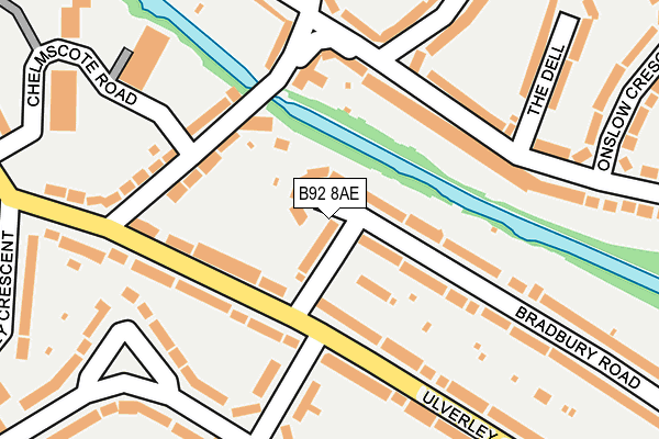 B92 8AE map - OS OpenMap – Local (Ordnance Survey)