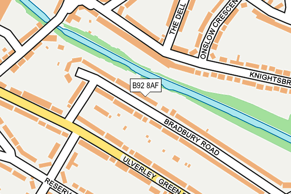 B92 8AF map - OS OpenMap – Local (Ordnance Survey)