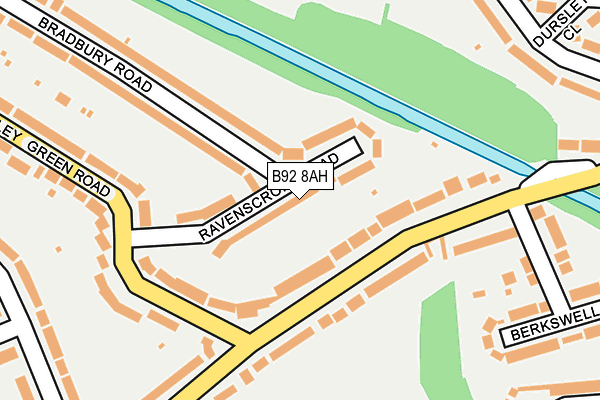 B92 8AH map - OS OpenMap – Local (Ordnance Survey)