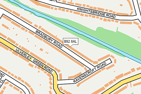 B92 8AL map - OS OpenMap – Local (Ordnance Survey)