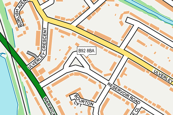 B92 8BA map - OS OpenMap – Local (Ordnance Survey)