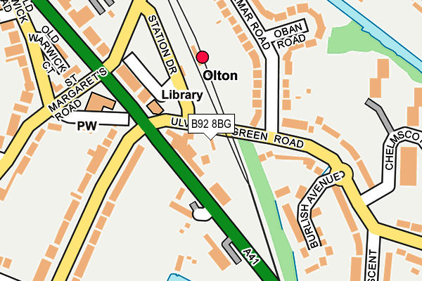 B92 8BG map - OS OpenMap – Local (Ordnance Survey)