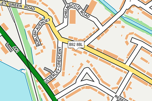 B92 8BL map - OS OpenMap – Local (Ordnance Survey)