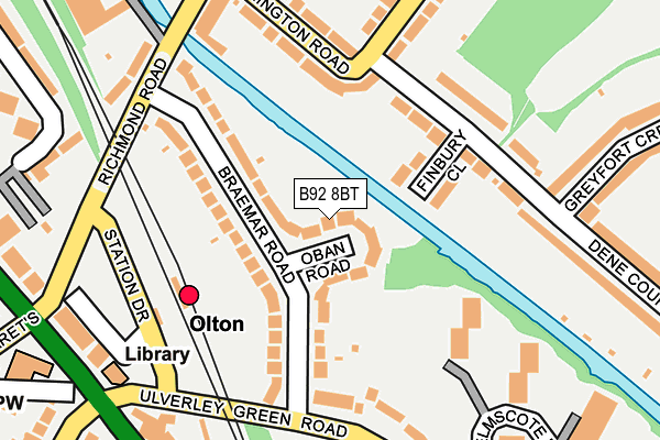 B92 8BT map - OS OpenMap – Local (Ordnance Survey)