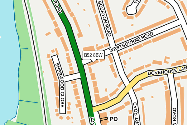 B92 8BW map - OS OpenMap – Local (Ordnance Survey)