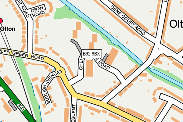 B92 8BX map - OS OpenMap – Local (Ordnance Survey)