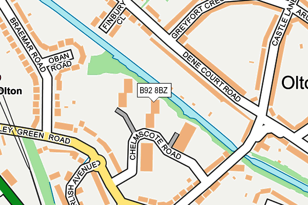 B92 8BZ map - OS OpenMap – Local (Ordnance Survey)