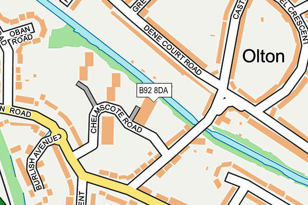 B92 8DA map - OS OpenMap – Local (Ordnance Survey)