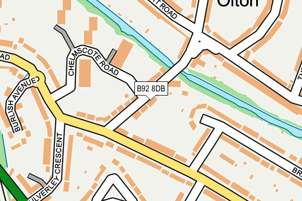 B92 8DB map - OS OpenMap – Local (Ordnance Survey)