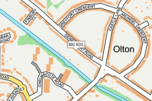 B92 8DG map - OS OpenMap – Local (Ordnance Survey)
