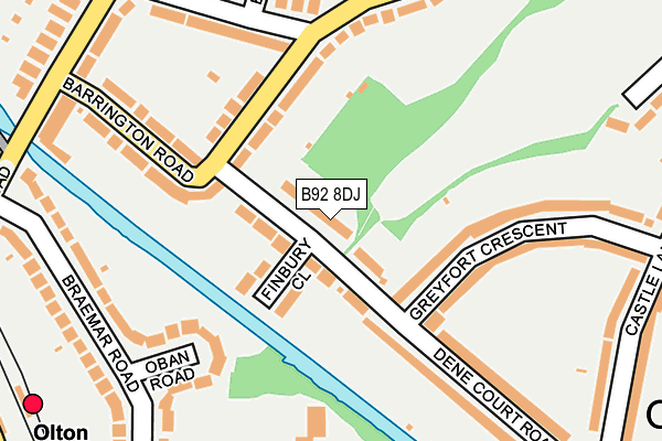 B92 8DJ map - OS OpenMap – Local (Ordnance Survey)