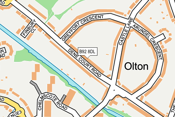 B92 8DL map - OS OpenMap – Local (Ordnance Survey)