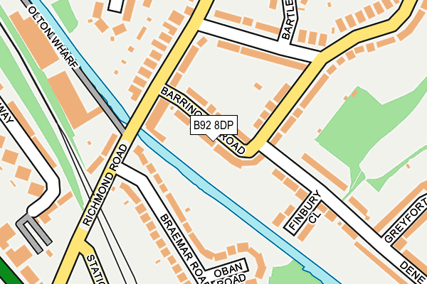 B92 8DP map - OS OpenMap – Local (Ordnance Survey)