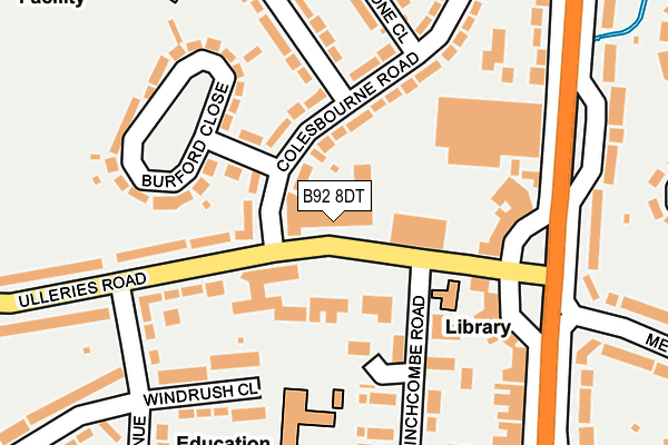 B92 8DT map - OS OpenMap – Local (Ordnance Survey)
