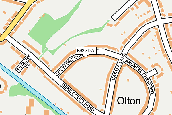 B92 8DW map - OS OpenMap – Local (Ordnance Survey)