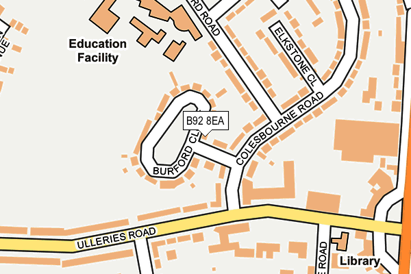 B92 8EA map - OS OpenMap – Local (Ordnance Survey)