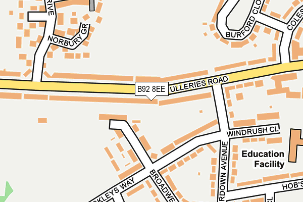 B92 8EE map - OS OpenMap – Local (Ordnance Survey)