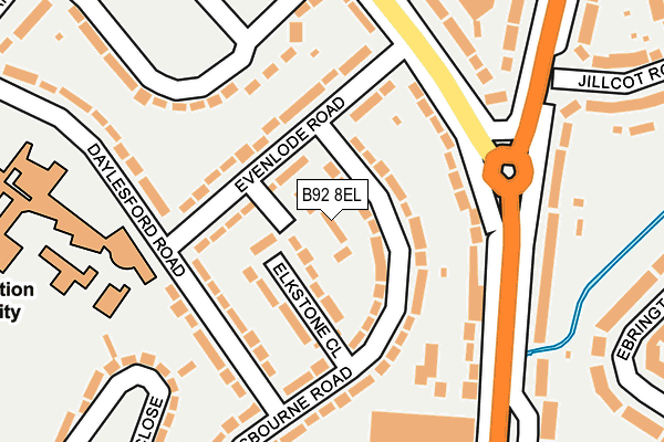 B92 8EL map - OS OpenMap – Local (Ordnance Survey)