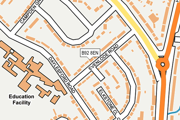 B92 8EN map - OS OpenMap – Local (Ordnance Survey)