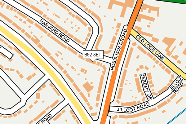 B92 8ET map - OS OpenMap – Local (Ordnance Survey)