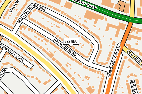 B92 8EU map - OS OpenMap – Local (Ordnance Survey)