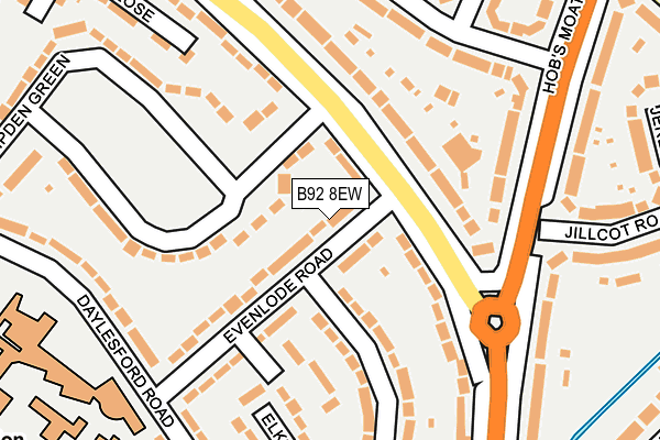 B92 8EW map - OS OpenMap – Local (Ordnance Survey)