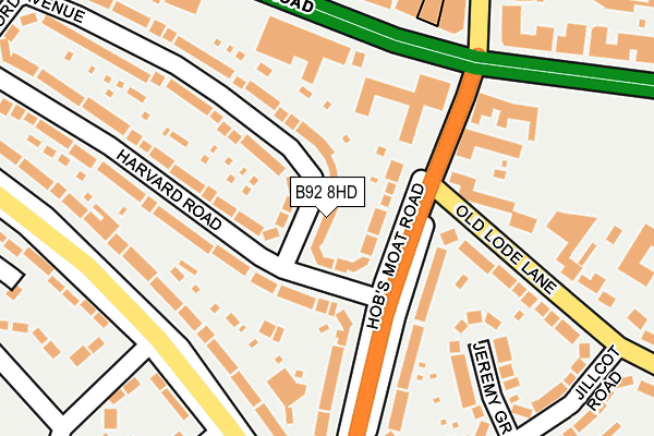 B92 8HD map - OS OpenMap – Local (Ordnance Survey)