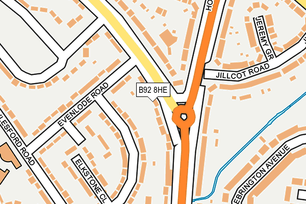 B92 8HE map - OS OpenMap – Local (Ordnance Survey)