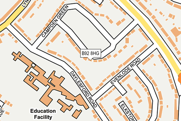 B92 8HG map - OS OpenMap – Local (Ordnance Survey)