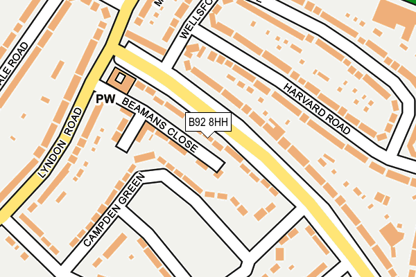 B92 8HH map - OS OpenMap – Local (Ordnance Survey)