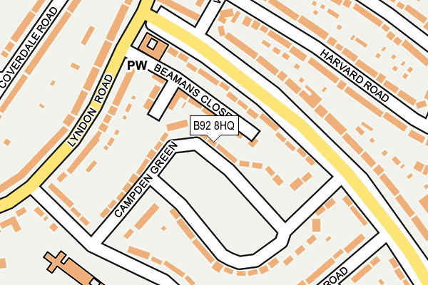 B92 8HQ map - OS OpenMap – Local (Ordnance Survey)