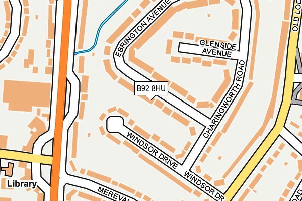 B92 8HU map - OS OpenMap – Local (Ordnance Survey)