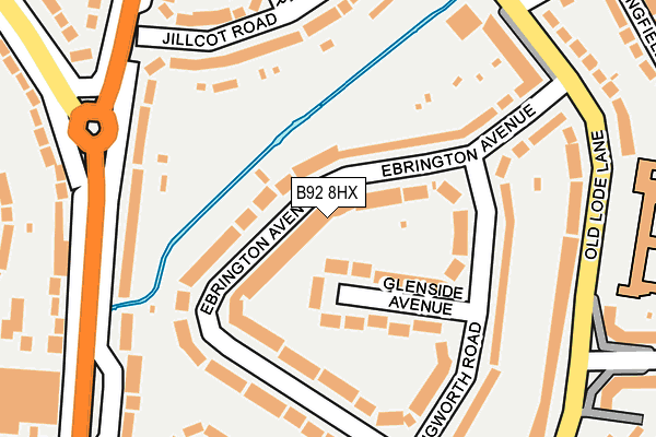 B92 8HX map - OS OpenMap – Local (Ordnance Survey)
