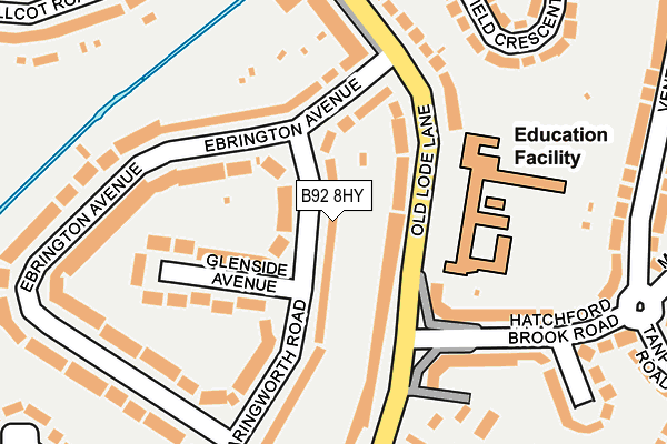 B92 8HY map - OS OpenMap – Local (Ordnance Survey)