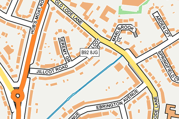 B92 8JG map - OS OpenMap – Local (Ordnance Survey)